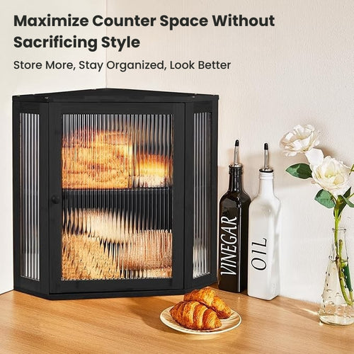 Wooden Corner Bread Box