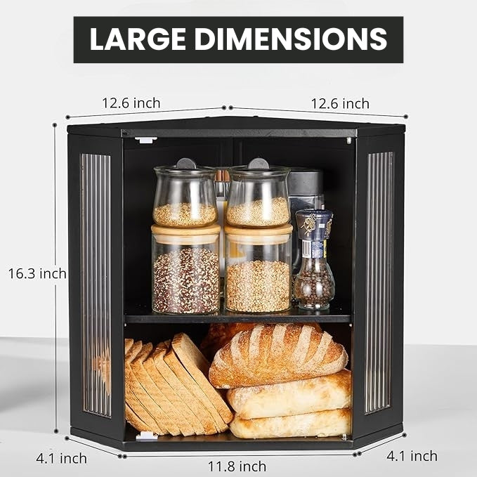 Wooden Corner Bread Box