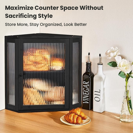 Wooden Corner Bread Box